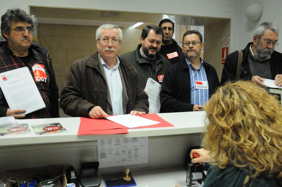 Toxo en el registro de la huelga general