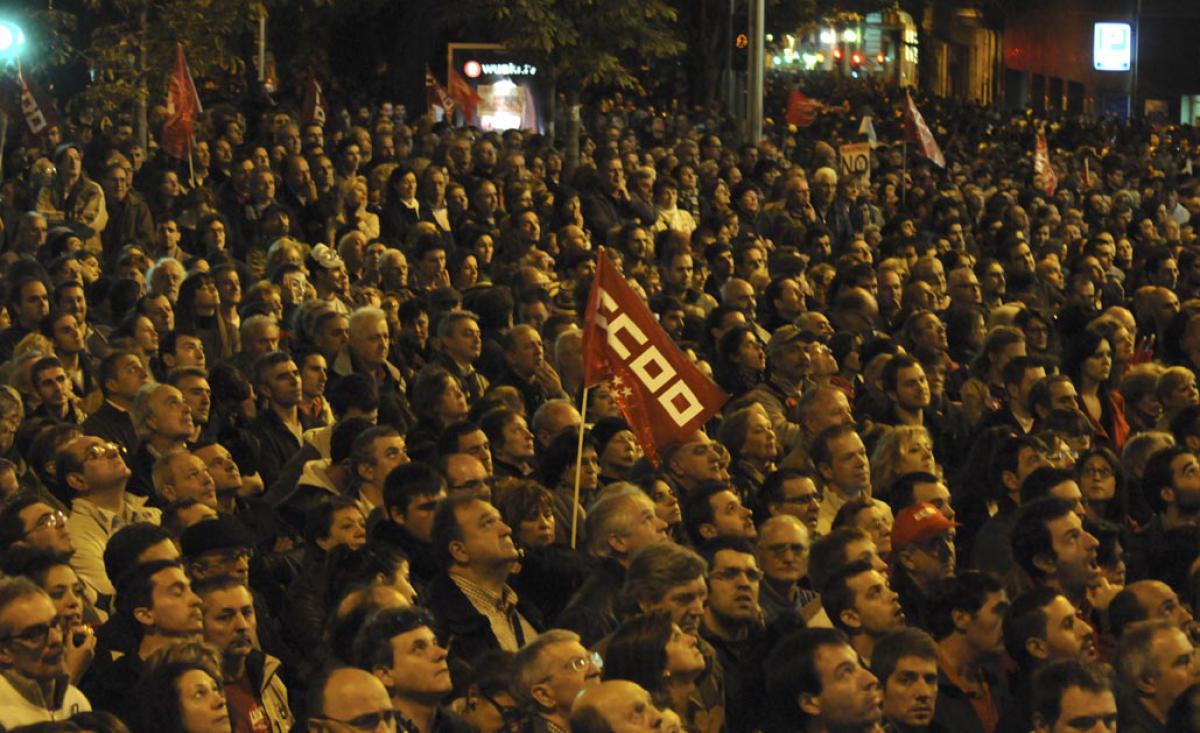Tras la huelga general los ciudadanos se manifiestan en Madrid