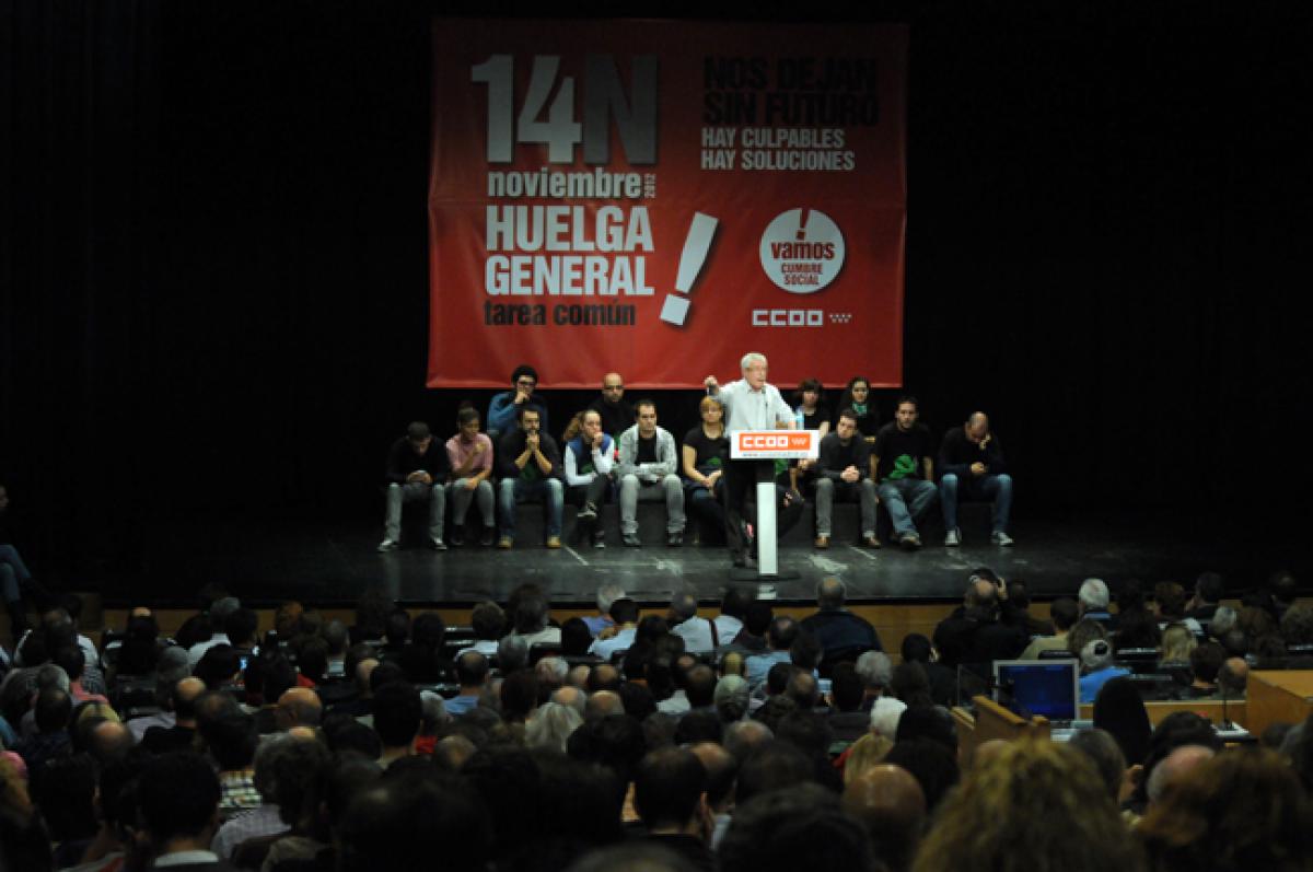 El secretario general de CCOO en su intervención