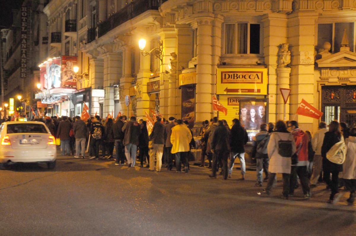 Primeros piquetes en el centro de Madrid