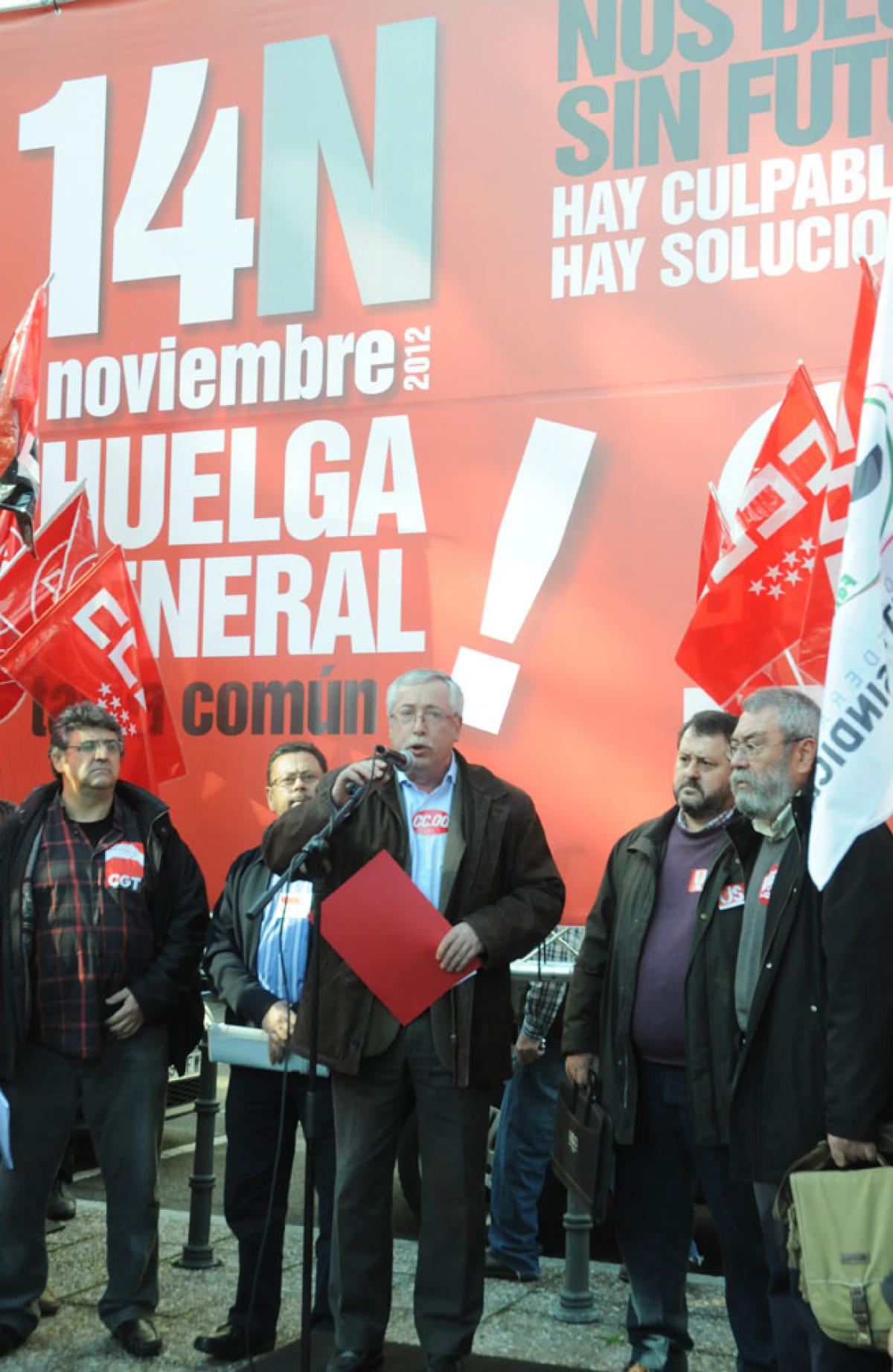 Toxo interviene tras registrar la convocatoria de huelga general