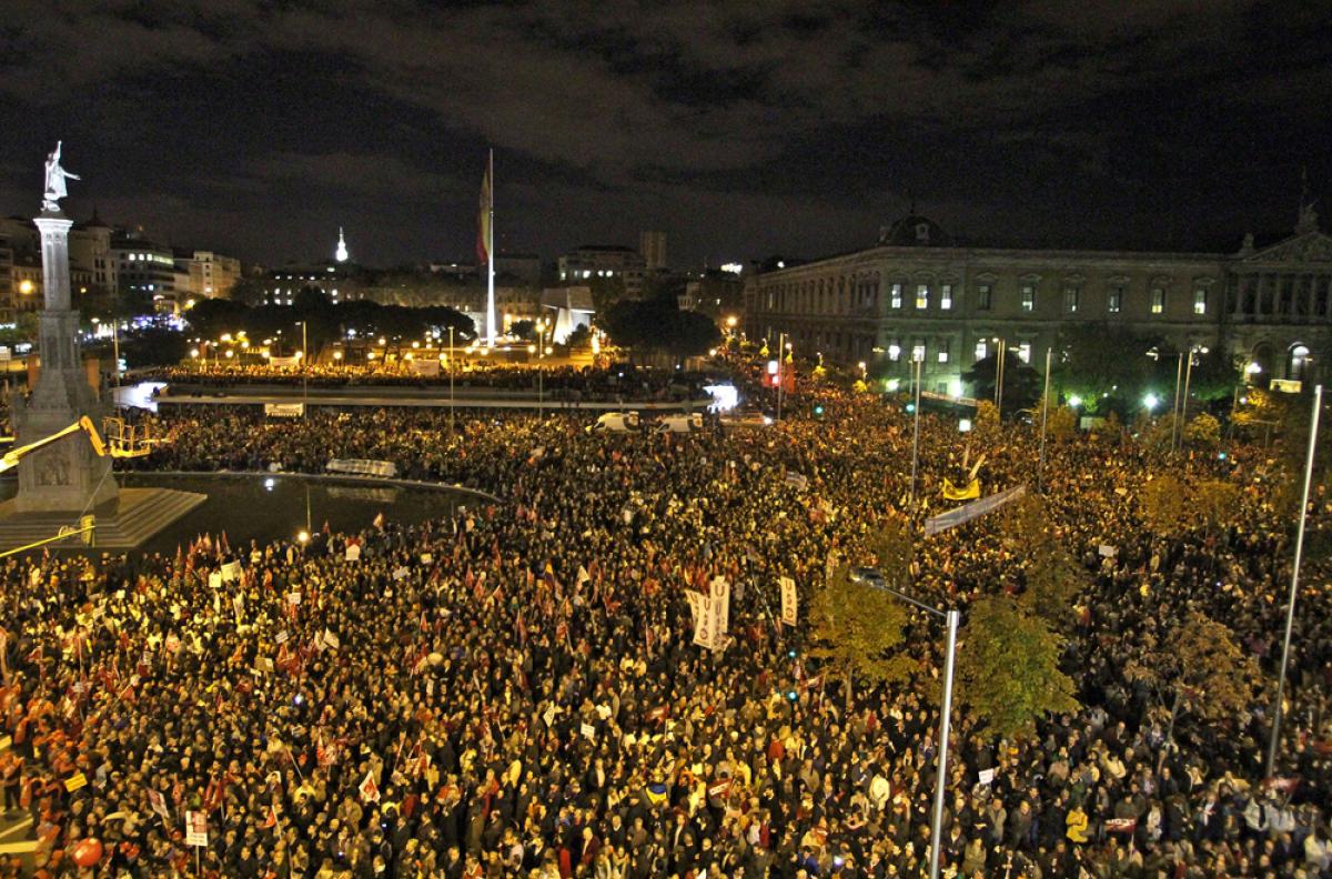 Finaliza la manifestación de Madrid en la Plaza de Colón