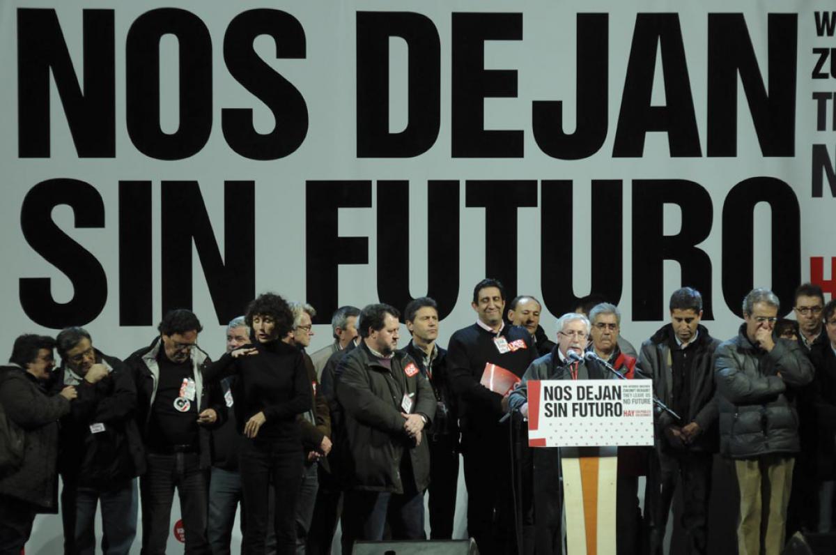 Interveción de Toxo tras la manifestación de Madrid