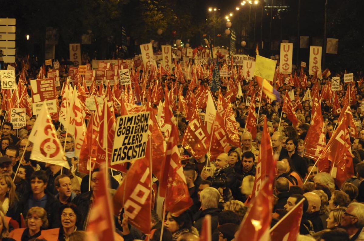 Aspecto de la manifestación de Madrid