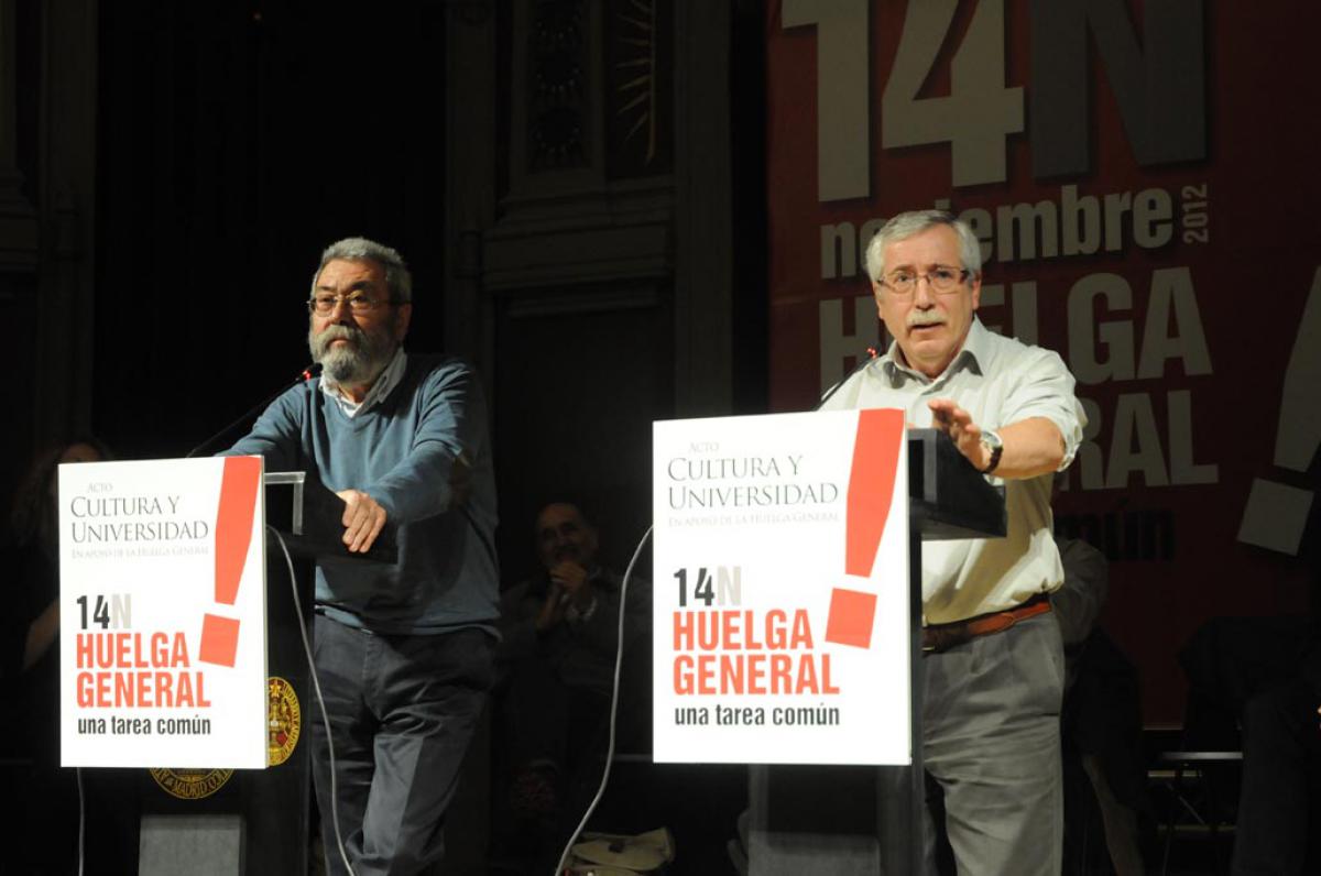 Toxo y Méndez intervienen en el acto (11/11/2012)